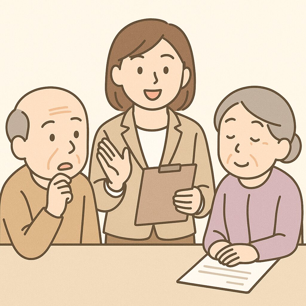 お金の相談をしている老夫婦