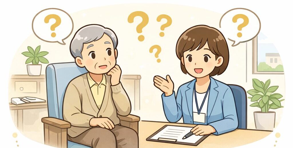 介護の疑問に答えるイラスト