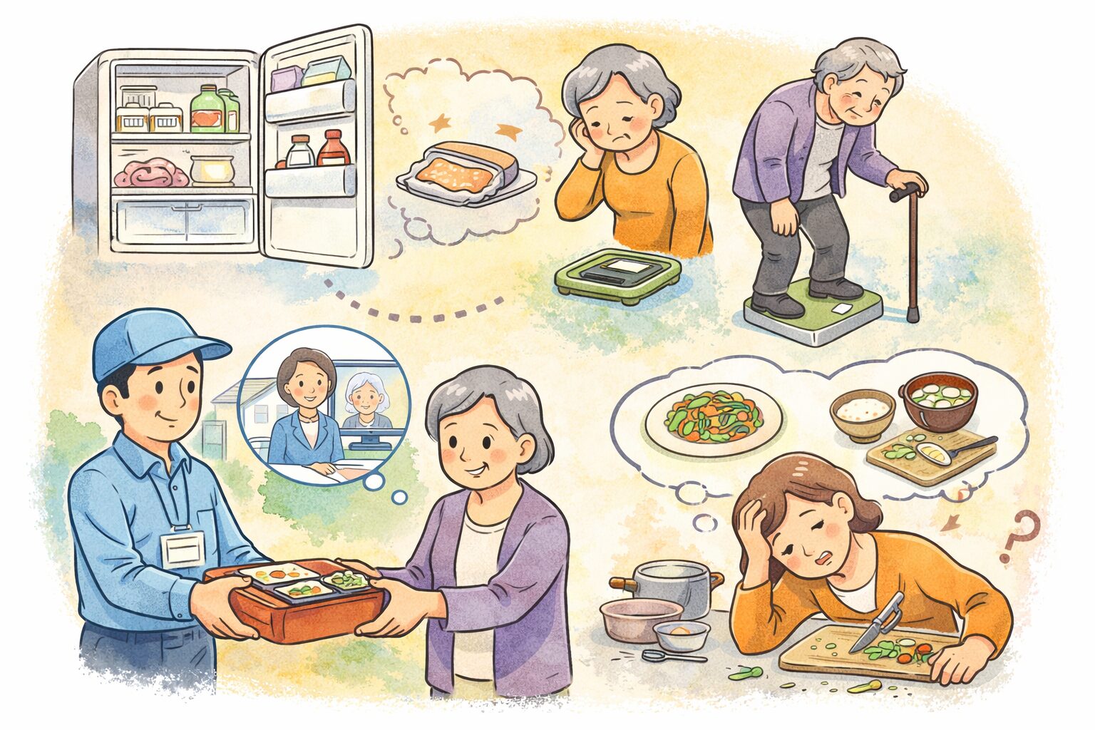 高齢者向け食事サービスのシーン