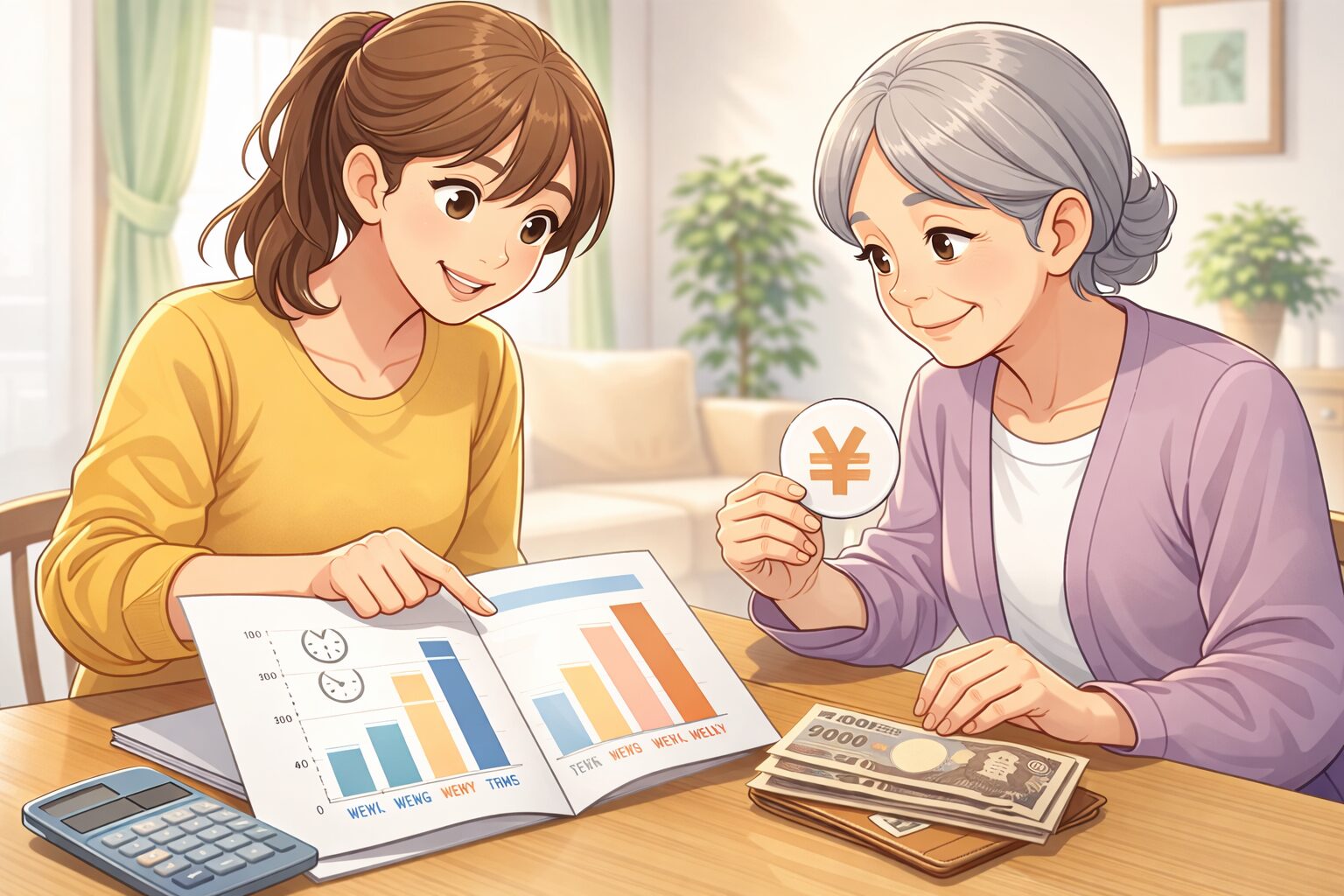 家族と共に介護費用を分析