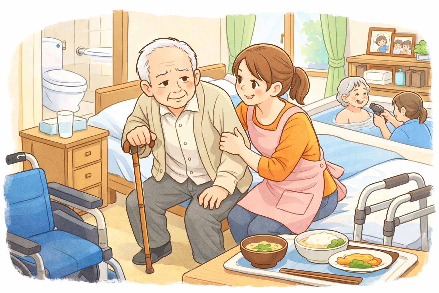 温かな支え合いの瞬間